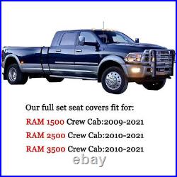 Full Set Car Seat Cover Front & Rear Fit for 2009-2021 Dodge Ram 1500 2500 3500