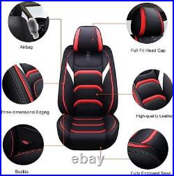 Full Set Car Seat Covers for Chevrolet Chevy Camaro 1999-2021 Leather Black red