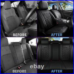 Full Set For 2011-2020 Ford Fusion Car 5 Seat Cover Cushion Fuax Leather Black
