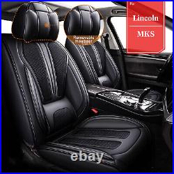 Full Set For Lincoln MKS 2009-2016 Car Front&Rear 5-Seat Cover Pad Fuax Leather