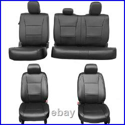 Full Set Seat Cover Black PU For 2015-2022 Ford F-150 XL XLT 17-21 F-250/350