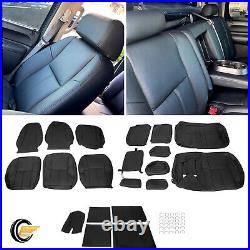 Full Set Seat Cover For 2007-2013 Chevy Silverado Crew Cab Synthetic Leather