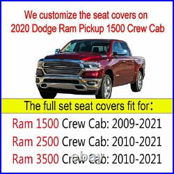 Full Set Seat Covers Factory Style For 2009-22 Dodge Ram 1500 2500 3500 Crew-Cab