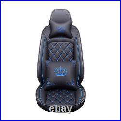 Full Set Universal 5-Sits Car Seat Cover Protector Front+Rear SUV Black&Blue US