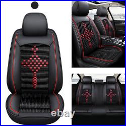 Full Set Universal Car Seat Cover Front Rear Full Set Leather For Auto Truck SUV