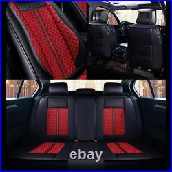 Full Surrounded Leather Car 5-Sits Seat Cover Protector Cushion Luxury Universal