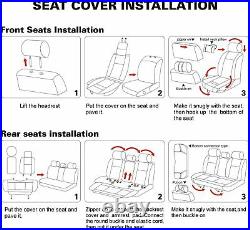 Full Surrounded Leather Car 5-Sits Seat Cover Protector Cushion Luxury Universal