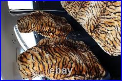 Gold Tiger Luxury Faux Fur Furry Car Seat Covers Full Set- Universal Fit