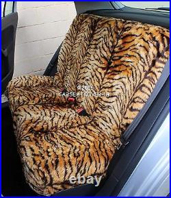 Gold Tiger Luxury Faux Fur Furry Car Seat Covers Full Set- Universal Fit