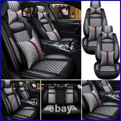 Leather Seat Covers Full Set Sits Front & Rear Cushion Accessories For TOYOTA