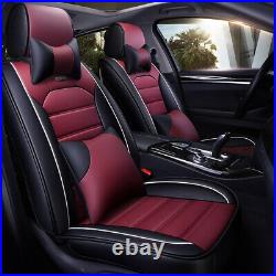 Luxury Car Seat Cover 5D PU Leather Full Wrap Cushion Set With Pillows All Season
