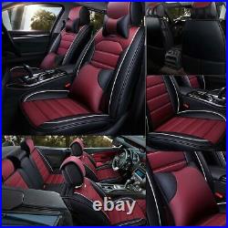 Luxury Car Seat Cover 5D PU Leather Full Wrap Cushion Set With Pillows All Season