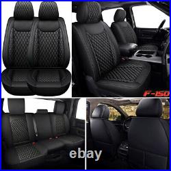Luxury Leather Car Seat Covers Full Set Front Rear For 2009-2021 Ford F150 Truck