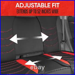 Motor Trend LuxeFit Red Faux Leather Car Seat Covers Full Set Front Back