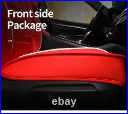 PU Leather Car Seat Cover Full Surround Red Cushion Front+Rear Pad Mat withPillows