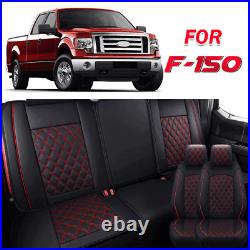 PU Leather Car Seat Covers Full Set For Ford F-150 Crew Cab 2009-2021 Waterproof