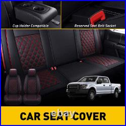 PU Leather Car Seat Covers Full Set For Ford F-150 Crew Cab 2009-2021 Waterproof