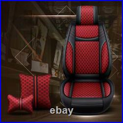 Red Luxury Car Seat Cover PU Leather Protector Cushion Universal 5-Seat Full Set