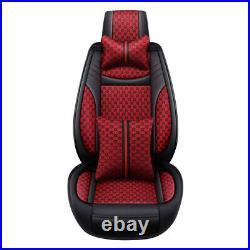 Red Luxury Car Seat Cover PU Leather Protector Cushion Universal 5-Seat Full Set