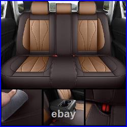 Red Rain Brown Leather Seat Cover 13PCS Universal Car Seat Covers