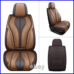 Red Rain Brown Leather Seat Cover 13PCS Universal Car Seat Covers