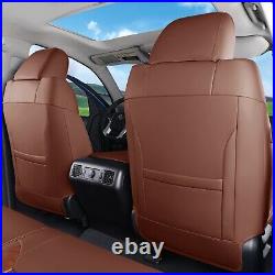 Red Rain Brown Tundra Leather Seat Cover 14PCS Custom CrewMax&Double Cab 2022-24