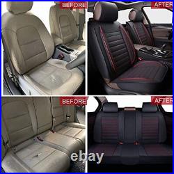 Sanwom Car Seat Covers Full Set Universal Leather Non-Slip Automotive Cushi