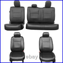 Seat Covers Black Full Set Factory Style For 15-20 Ford F-150 XL XLT Crew Cab