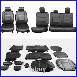 Seat Covers Black Full Set Factory Style For 15-20 Ford F-150 XL XLT Crew Cab