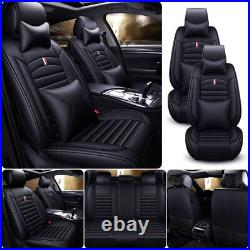 Universal 5/2 Seats Car Seat Cover Front Rear Full Set Leather Cushion Protector