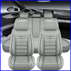 Universal 5 Seat Full Set Car Seat Cover PU Leather Cushion Protector Front Rear