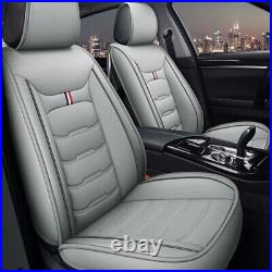 Universal 5 Seat Full Set Car Seat Cover PU Leather Cushion Protector Front Rear