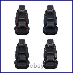Universal Black PU Leather 5-Seats Car Seat Cover Front Rear Cushion Full Set