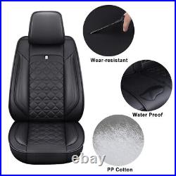 Universal Deluxe PU Leather 5-Seats Car Seat Cover Front Rear Cushion Full Set