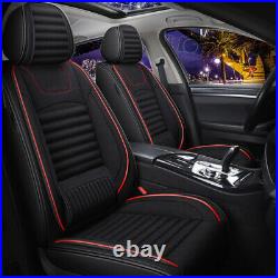 Universal Full Set PU Leather Car 5 Seat Covers Front & Rear Head separately