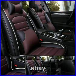 Universal Red Car Seat Cover PU Leather Protector 5-Sits SUV Front&Rear Full Set