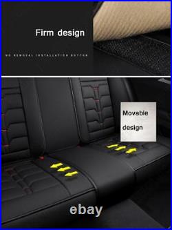 Wear Resistant Leather 5-Seats Seat Cover Front Rear Cushion Full Set Universal