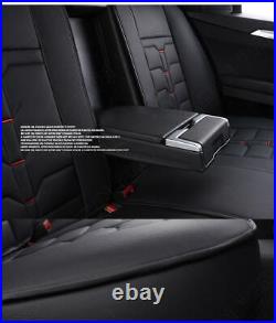 Wear Resistant Leather 5-Seats Seat Cover Front Rear Cushion Full Set Universal