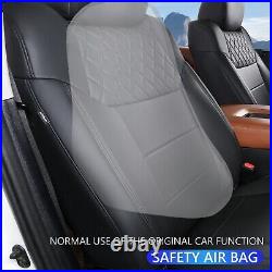 XipooFit 2014-2021 Toyota Tundra CrewMax Seat Covers Full Set PU Leather (Black)